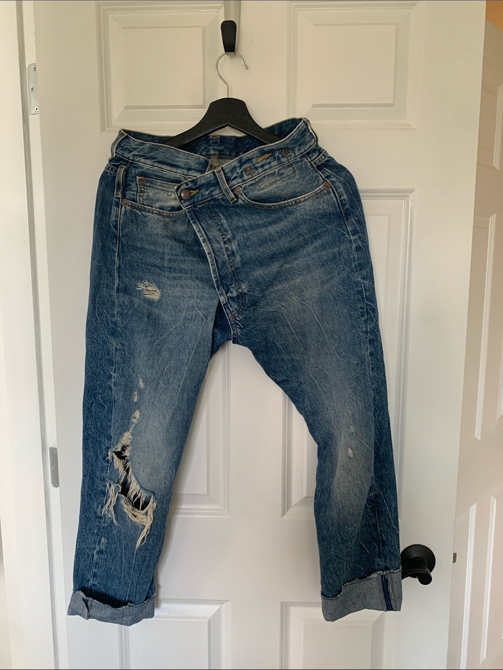 R13 Women’s Distressed Blue Relaxed Jeans